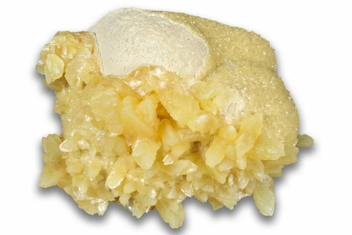 Fluorescent Yellow Calcite Crystal Cluster - South Dakota #323669